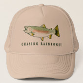 Rainboogforel achtervolgen trucker pet (Voorkant)
