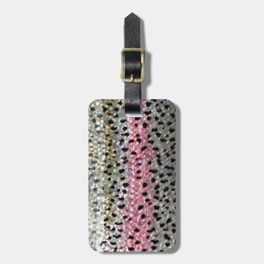 Rainboogforel op PatternWear© Bagagelabel (Voorkant verticaal)