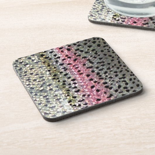 Rainboogforel op PatternWear© Bier Onderzetter (Linkerzijde)