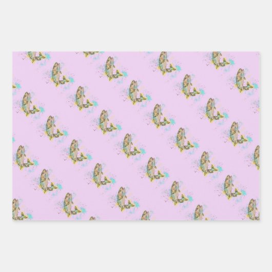 Rainboogforel Paarse papierplaten voor het ompakke Inpakpapier Vel (Voorkant 3)