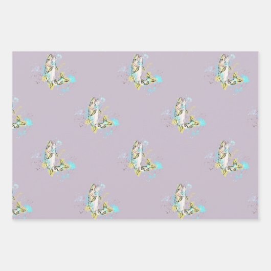 Rainboogforel Paarse papierplaten voor het ompakke Inpakpapier Vel (Voorkant)