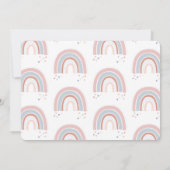 Rainboogfoto-verjaardagsuitnodiging in roze paars (Achterkant)