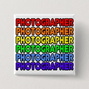 Rainboogfotograaf Vierkante Button 5,1 Cm