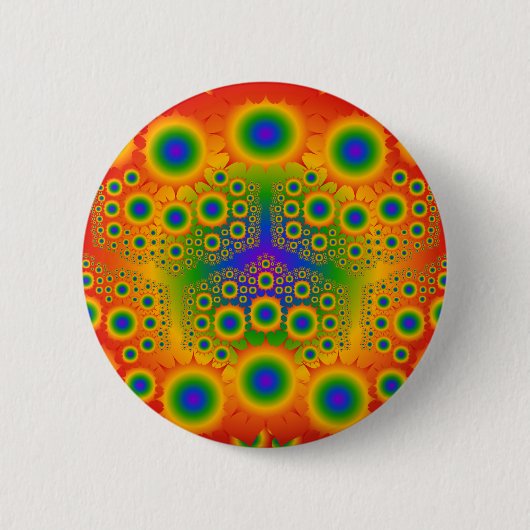 Rainboogfractale explosies: ronde button 5,7 cm (Voorkant)
