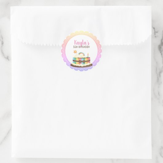 Rainbooggebaren Ronde Sticker (Tas)