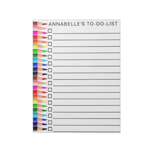 Rainbooggekleurde pennen om lijst aan te passen notitieblok (Linkerzijde)