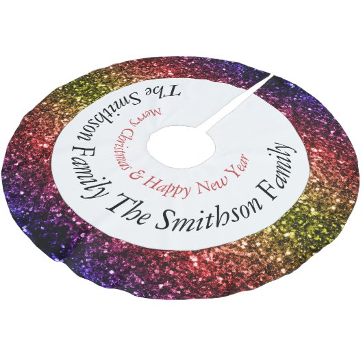 Rainbooggele rode paarse sparken Personaliseren Kerstboom Rok (Gekanteld)