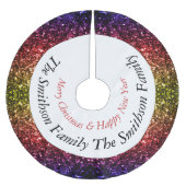 Rainbooggele rode paarse sparken Personaliseren Kerstboom Rok (Voorkant)