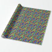 Rainbooggeometrische cirkels cadeaupapier (Uitgerold)