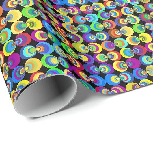 Rainbooggeometrische cirkels cadeaupapier (Rol Hoek)