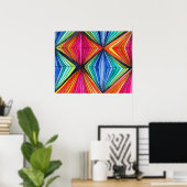 Rainbooggeometrische optische Art poster (Thuiskantoor)