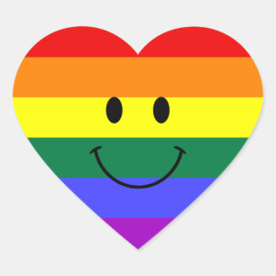 Rainbooggezicht Hart Sticker
