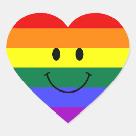 Rainbooggezicht Hart Sticker