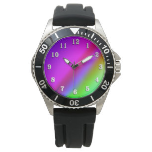Rainbooggezicht met witte cijfers horloge