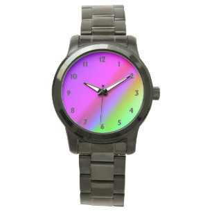 Rainbooggezicht met zwarte cijfers horloge