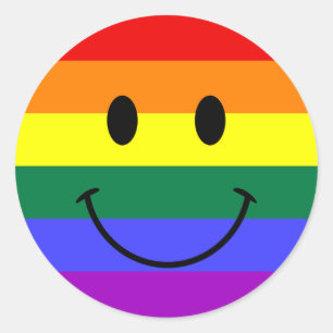 Rainbooggezicht Ronde Sticker