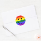 Rainbooggezicht Ronde Sticker (Envelop)