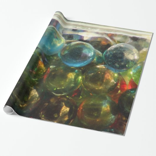 Rainboogglas Marbles High Gloss Wrapping Paper Cadeaupapier (Uitgerold)