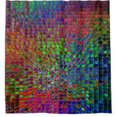 Rainboogglazen tegels douchegordijn (Voorkant)