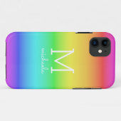 Rainbooggradiënt aangepaste monogram telefoongeval Case-Mate iPhone case (Achterkant (horizontaal))