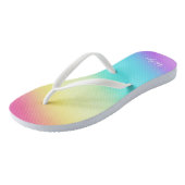 Rainbooggradiënt Gay Pride Parade Chic Monogram Teenslippers (Schuin)
