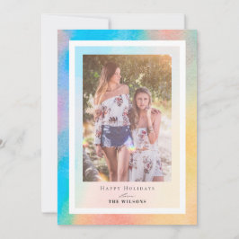 Rainbooggradiënt kerstfeestdag fotokaart kaart