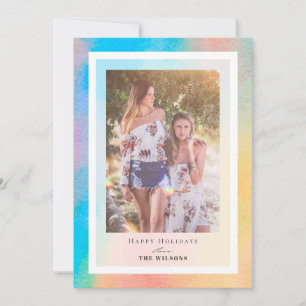 Rainbooggradiënt kerstfeestdag fotokaart kaart