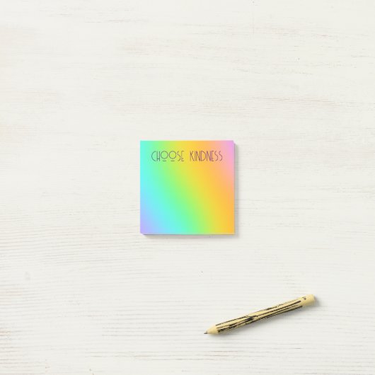 Rainbooggradiënt "Kindness kiezen" Post-it® Notes (Op bureau)