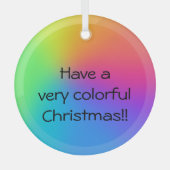 Rainbooggradiënt "met een zeer kleurrijke Kerstmis Glas Ornament (Voorkant)