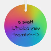 Rainbooggradiënt "met een zeer kleurrijke Kerstmis Glas Ornament (Achterkant)