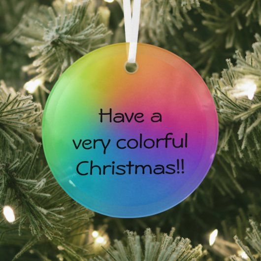 Rainbooggradiënt "met een zeer kleurrijke Kerstmis Glas Ornament (Insitu)