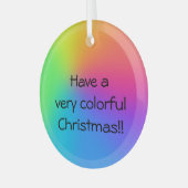 Rainbooggradiënt "met een zeer kleurrijke Kerstmis Glas Ornament (Voorkant links)