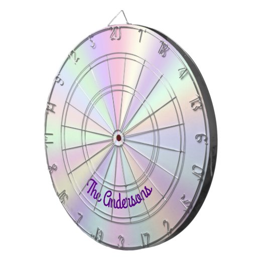 Rainbooggradiënt pastel dartbord (Voorkant Rechts)