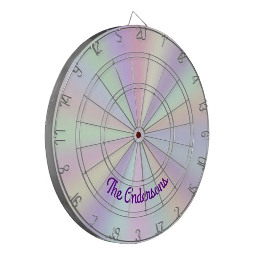 Rainbooggradiënt pastel dartbord (Voorkant Links)