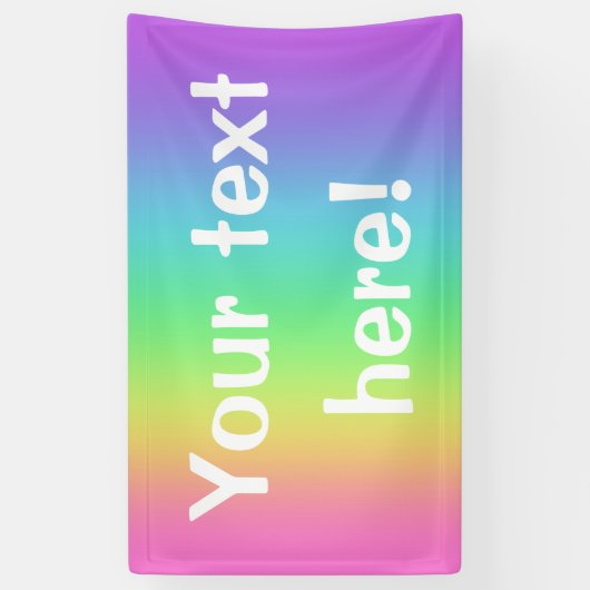 Rainbooggradiënt, persoonlijke partijbanner spandoek (Verticaal)