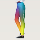 Rainbooggradiënt, vrijheid, monogram op maat leggings (Links)