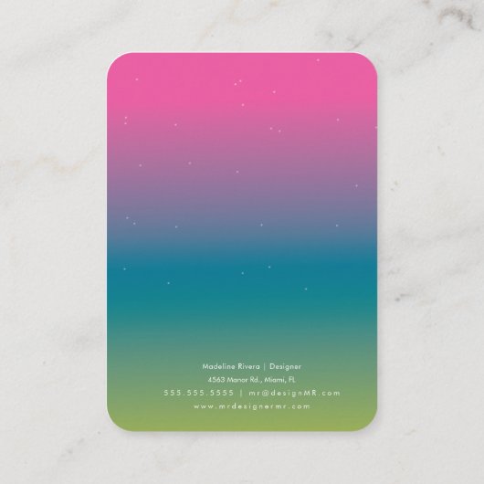 Rainbooggradiënthandleiding Veroorbaar beeldscherm Contactkaartje (Achterkant)