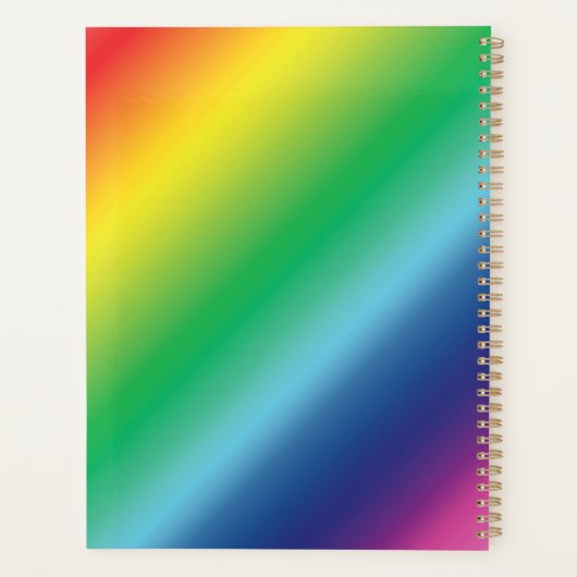 Rainbooggradiëntkleuren, gelukkig modern planner (Achterkant)