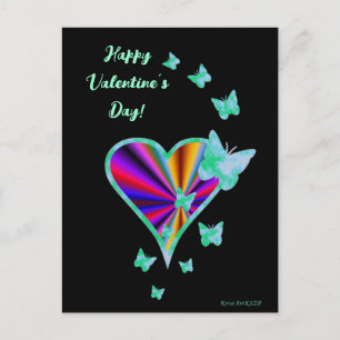 Rainbooghart en vlinder briefkaart