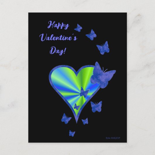 Rainbooghart en vlinder briefkaart (Voorkant)