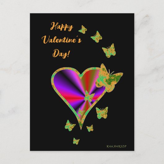 Rainbooghart en vlinder briefkaart (Voorkant)