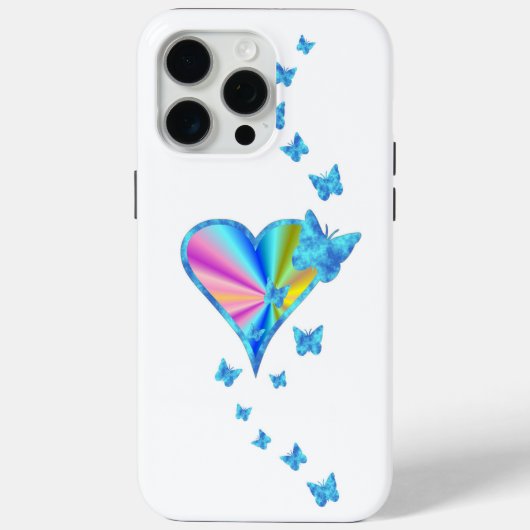 Rainbooghart en vlinder Case-Mate iPhone case (Achterkant)