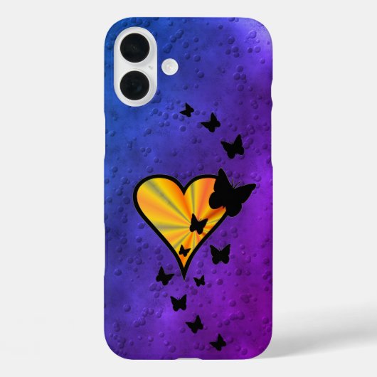 Rainbooghart en vlinder Case-Mate iPhone case (Achterkant)