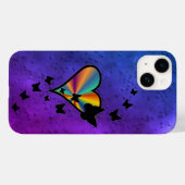 Rainbooghart en vlinder Case-Mate iPhone case (Achterkant (horizontaal))