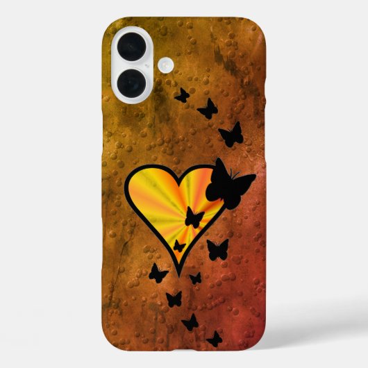Rainbooghart en vlinder Case-Mate iPhone case (Achterkant)