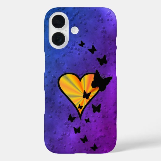 Rainbooghart en vlinder Case-Mate iPhone case (Achterkant)