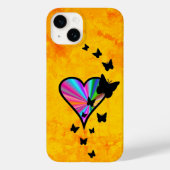 Rainbooghart en vlinder Case-Mate iPhone case (Achterkant)