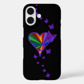 Rainbooghart en vlinder Case-Mate iPhone case (Achterkant)