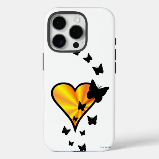 Rainbooghart en vlinder Case-Mate iPhone case (Achterkant)