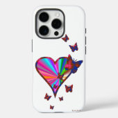 Rainbooghart en vlinder Case-Mate iPhone case (Achterkant)